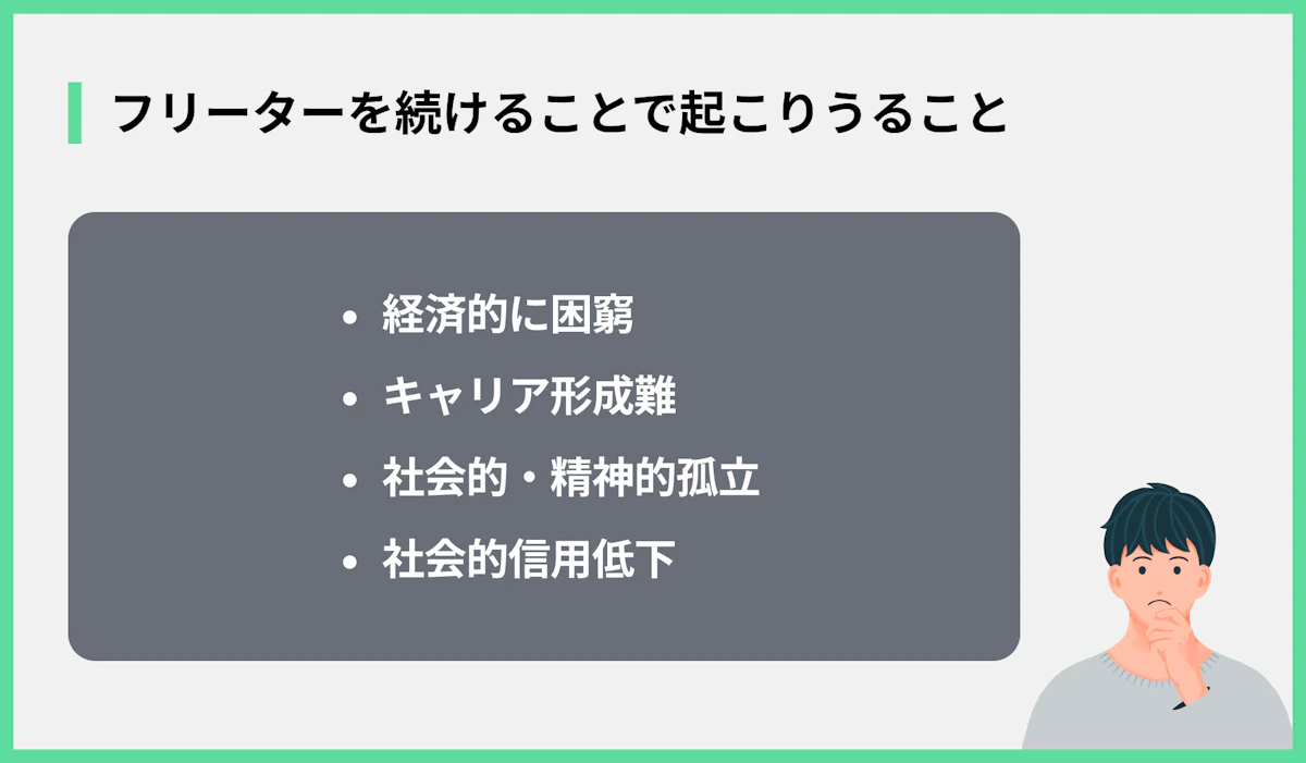 フリーターを続けることで起こりうること