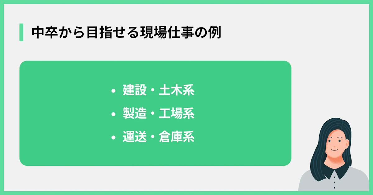 中卒から目指せる現場仕事の例