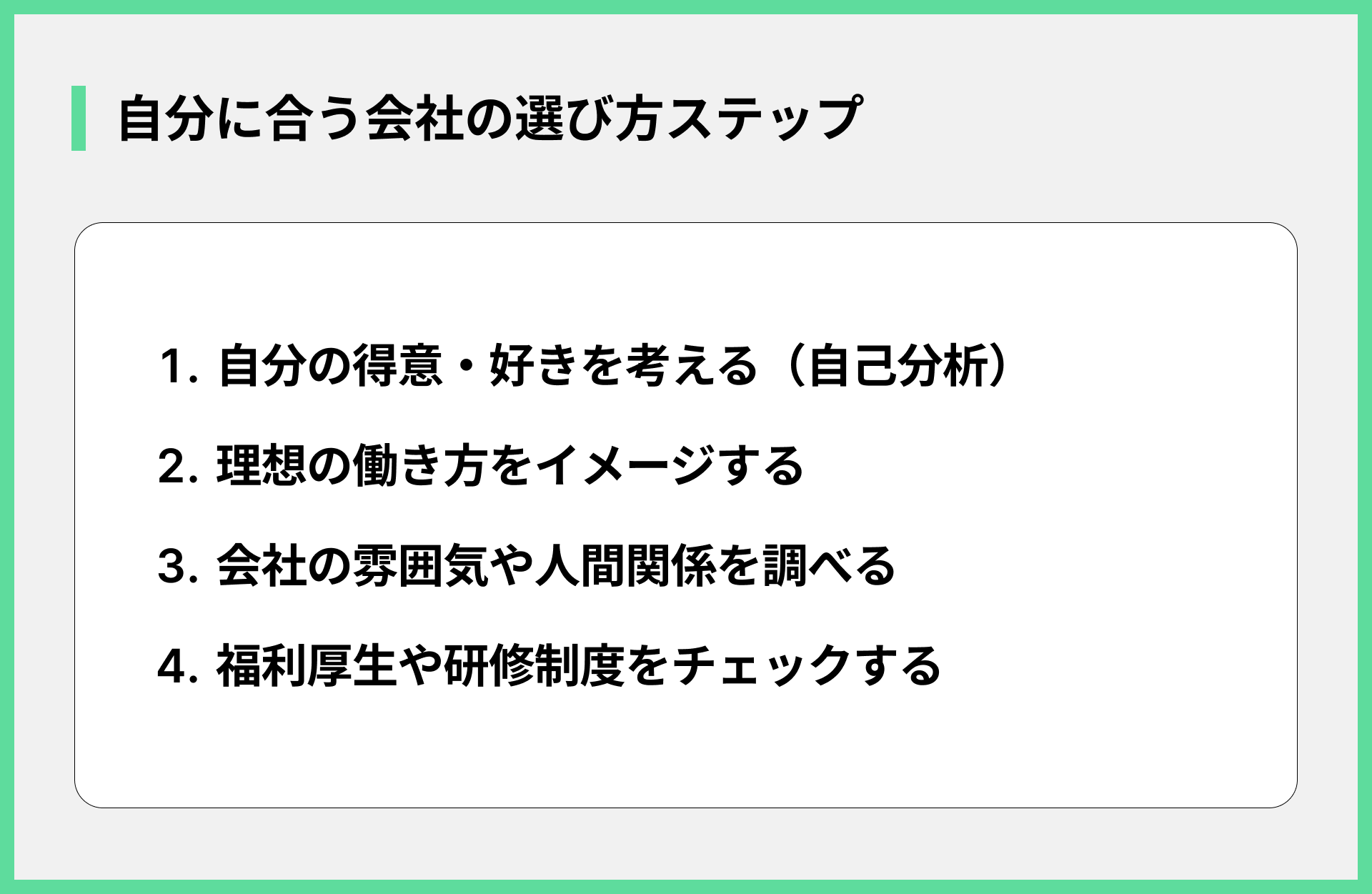 自分に合う会社の選び方ステップ