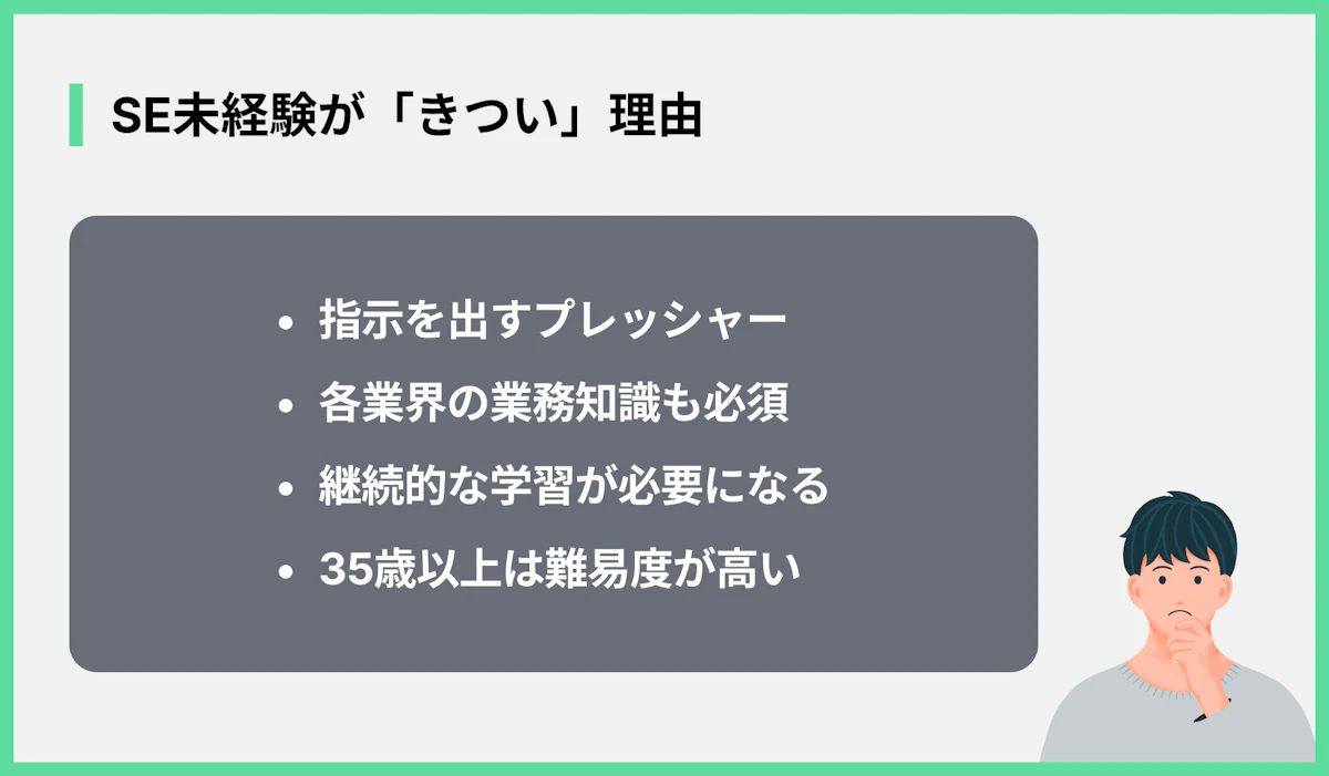 SE未経験が「きつい」理由