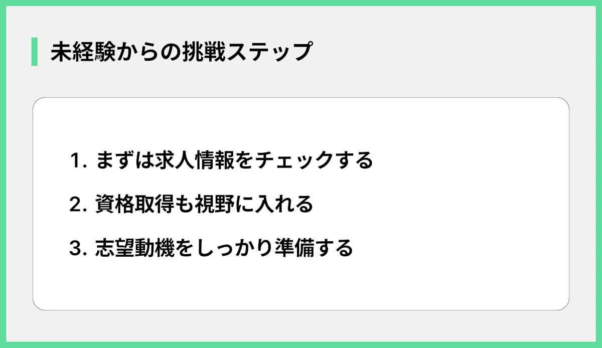 未経験からの挑戦ステップ