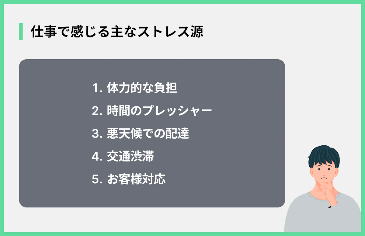 仕事で感じる主なストレス源