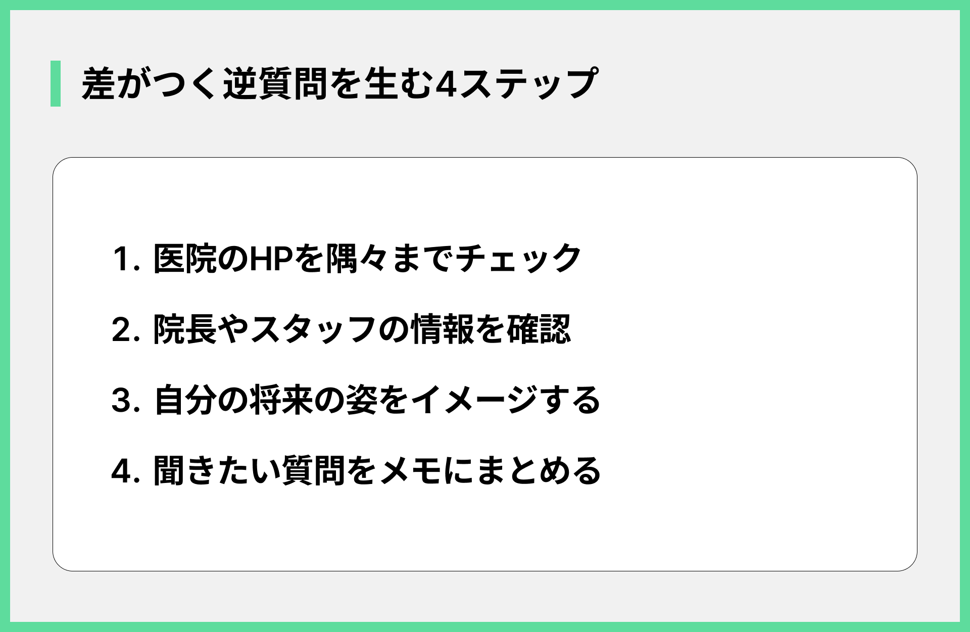 差がつく逆質問を生む4ステップ