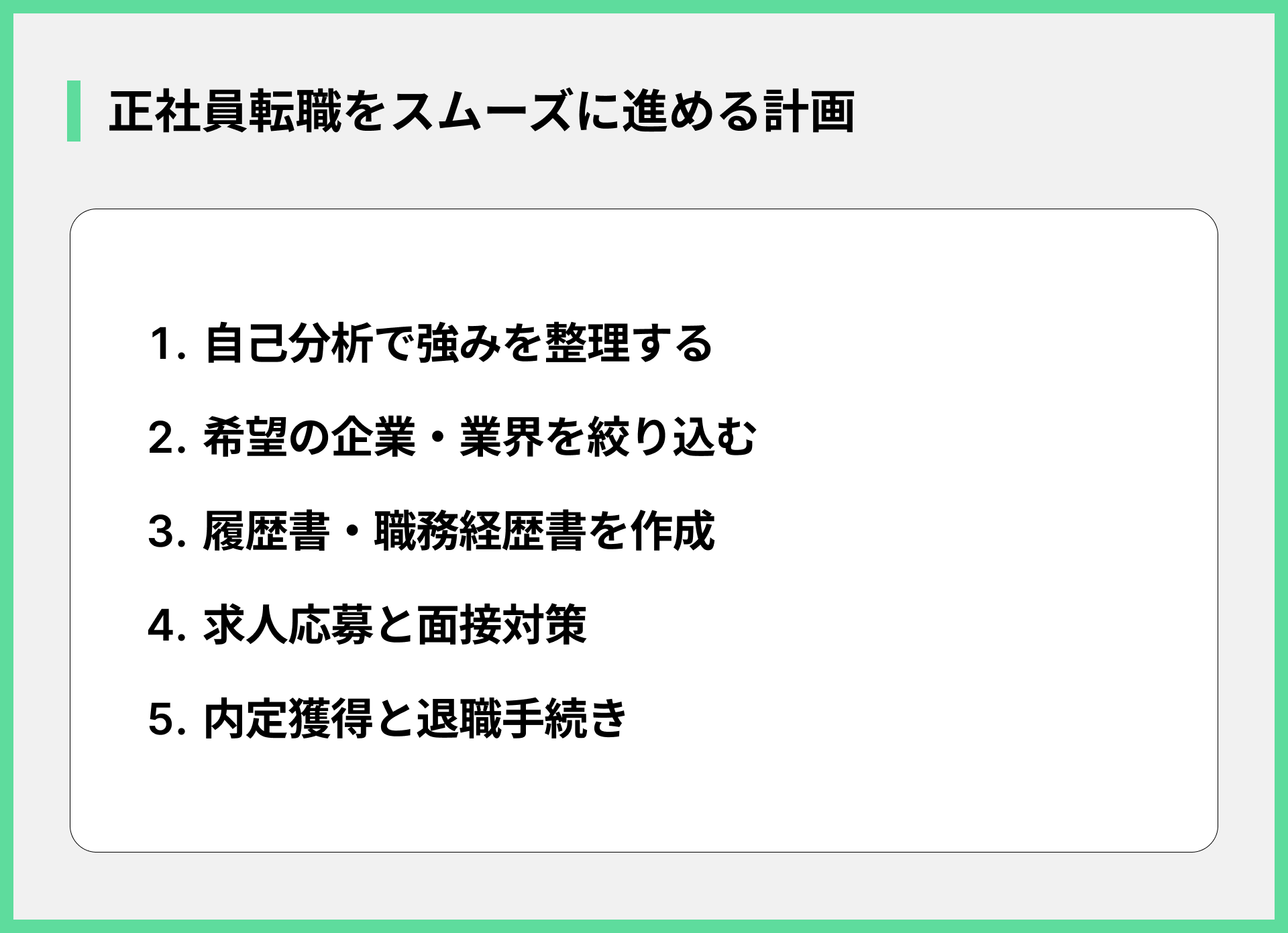 正社員転職をスムーズに進める計画