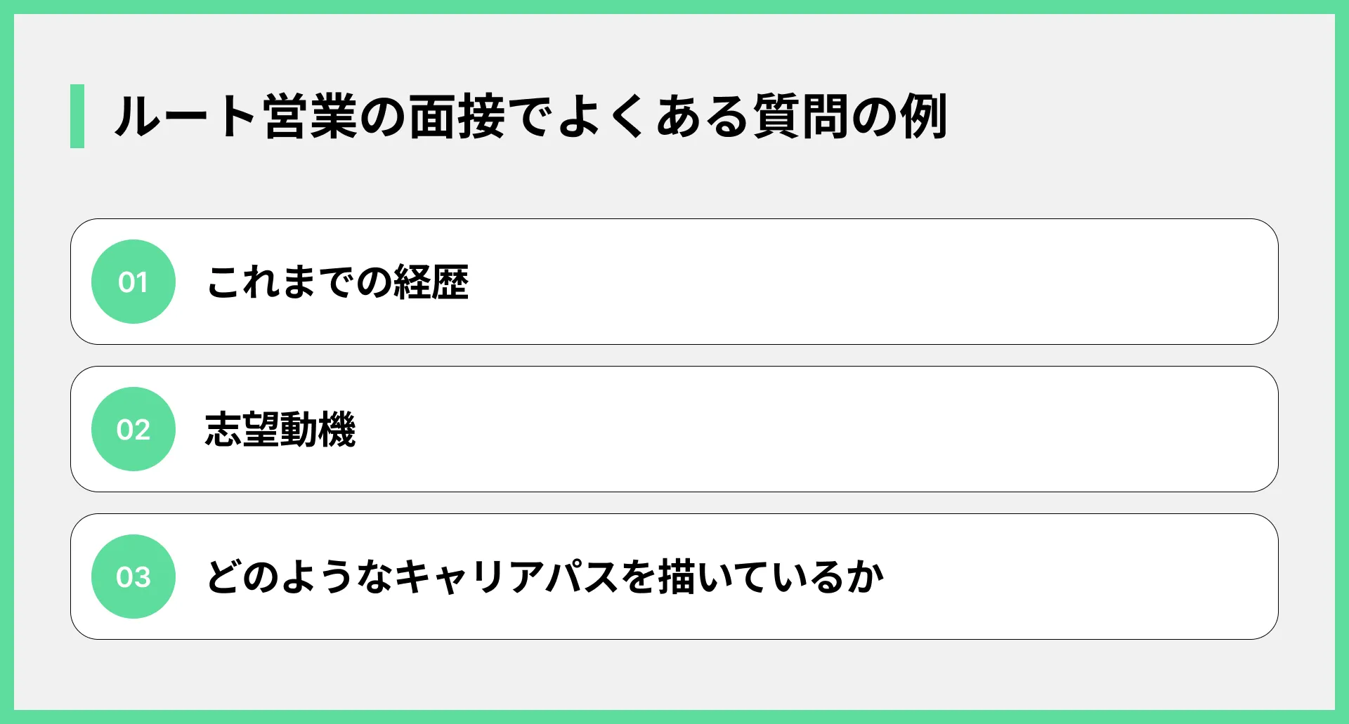 ルート営業の面接でよくある質問の例