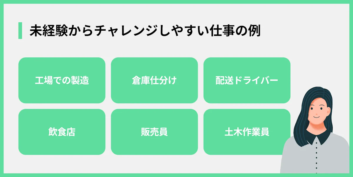 未経験からチャレンジしやすい仕事の例