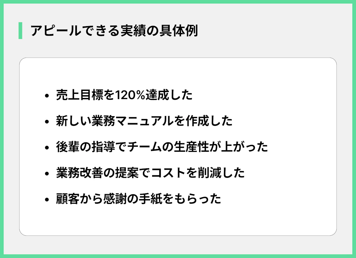 アピールできる実績の具体例