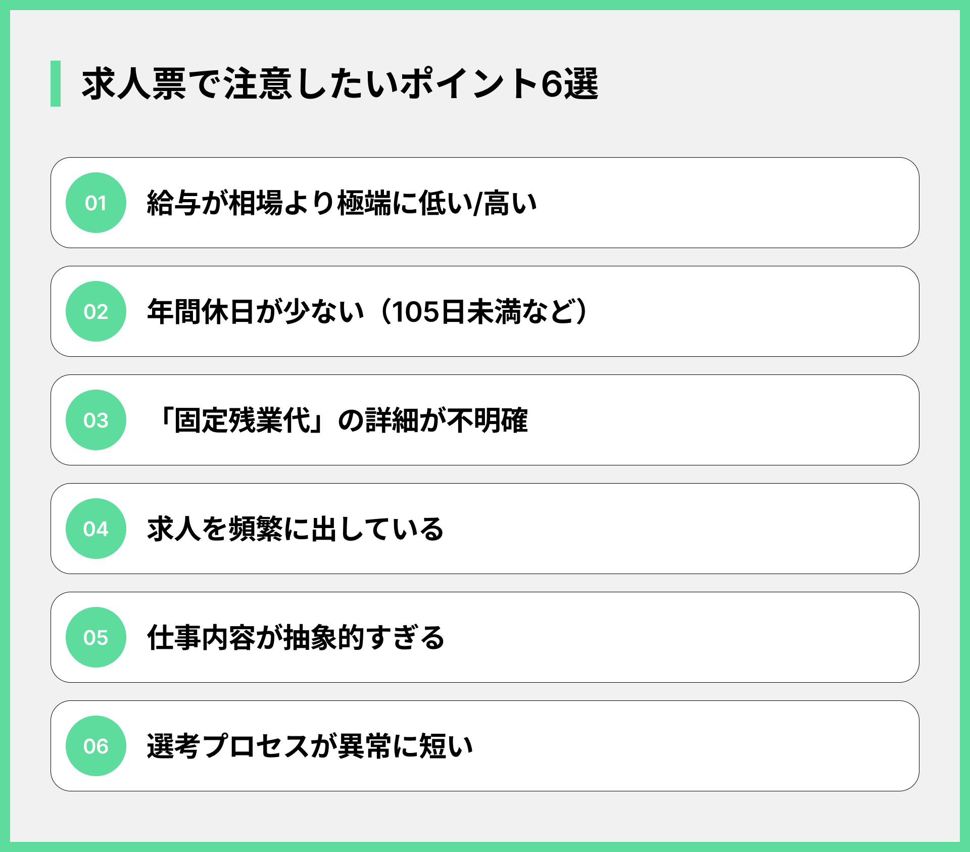 求人票で注意したいポイント6選