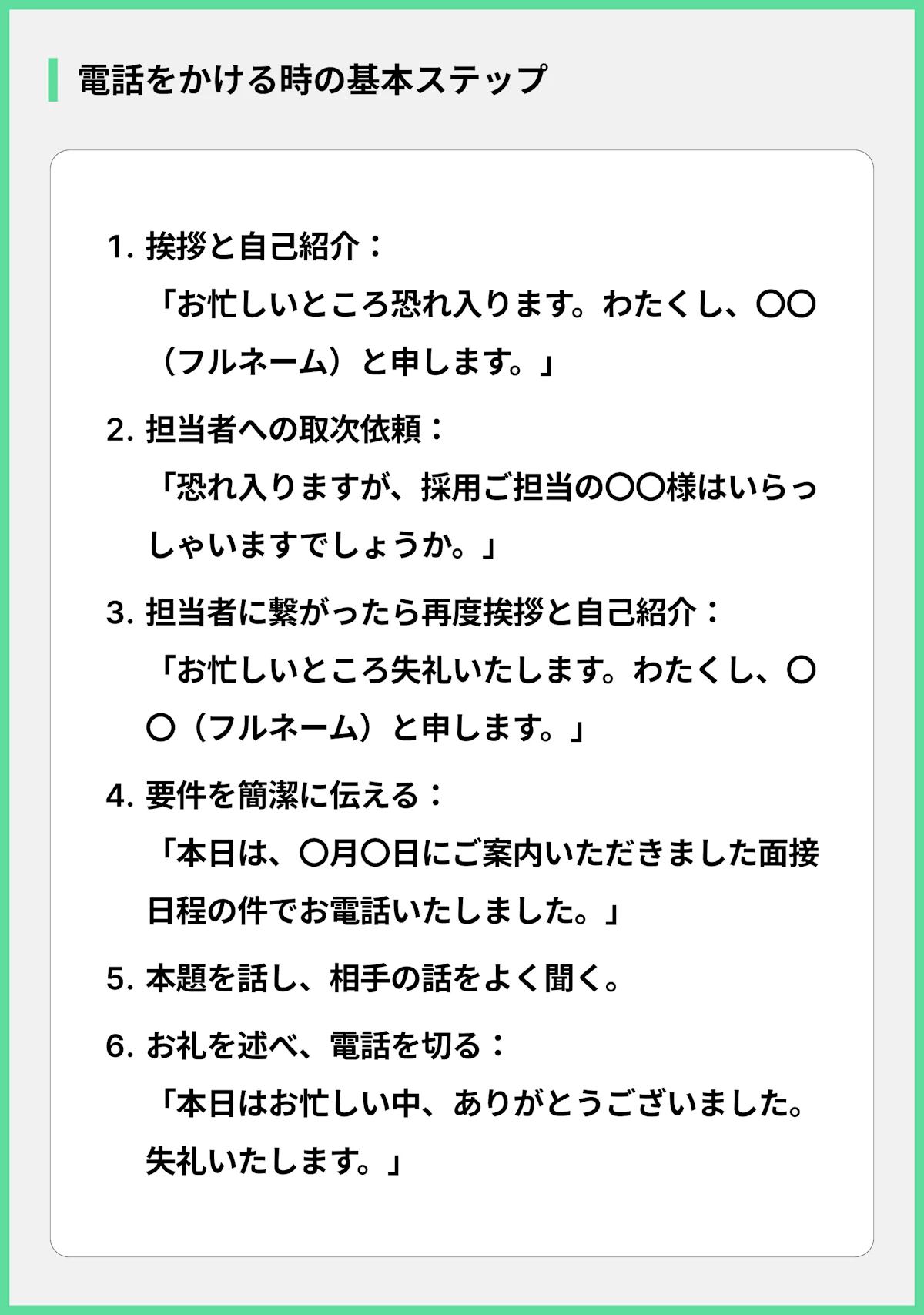 電話をかける時の基本ステップ