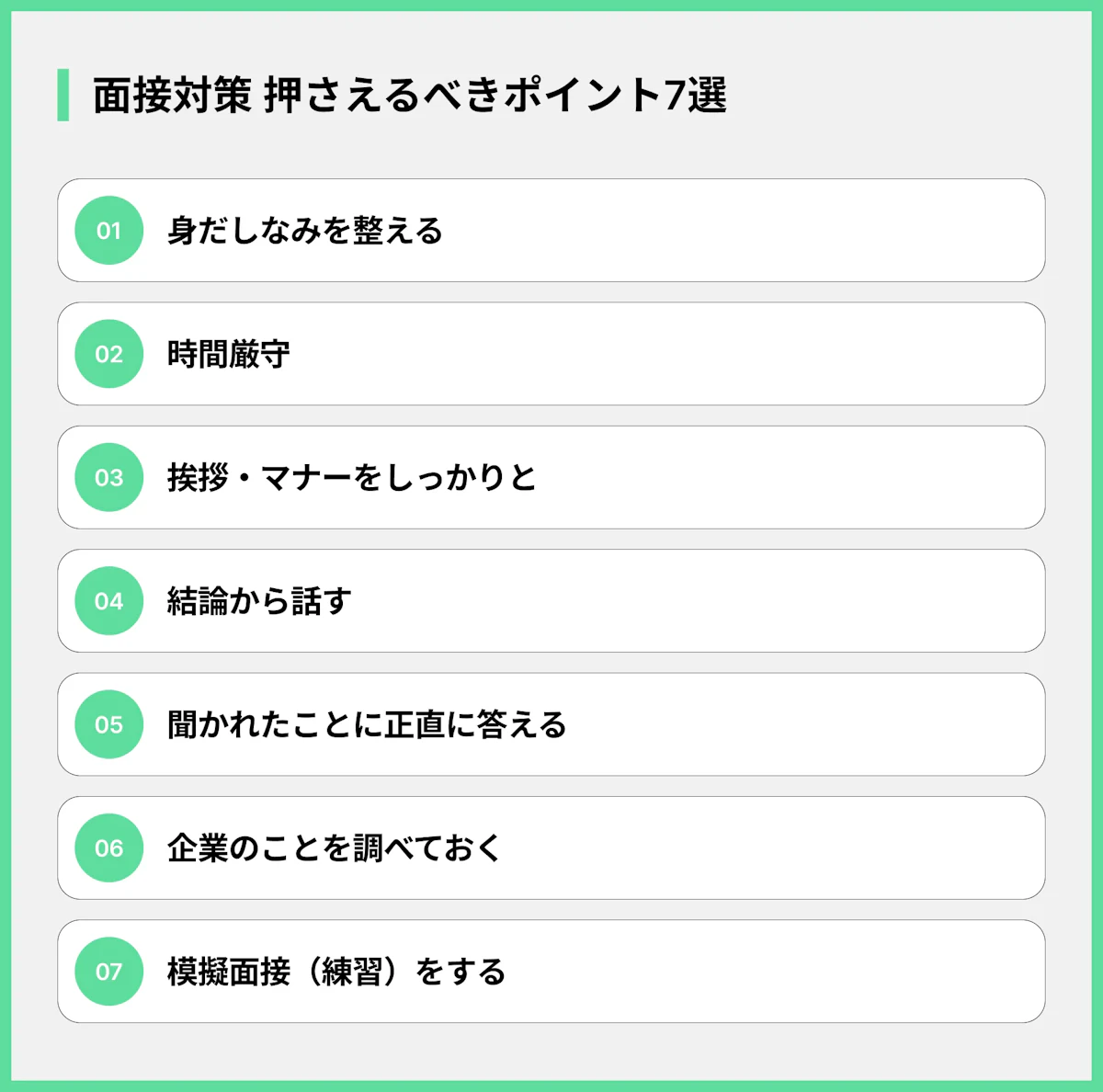 面接対策 押さえるべきポイント7選