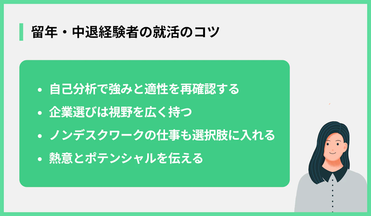 留年・中退経験者の就活のコツ