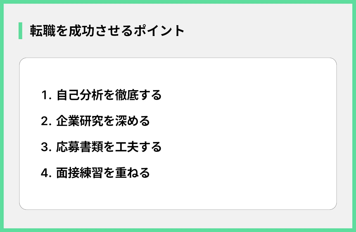 転職を成功させるポイント