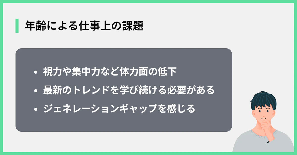 年齢による仕事上の課題