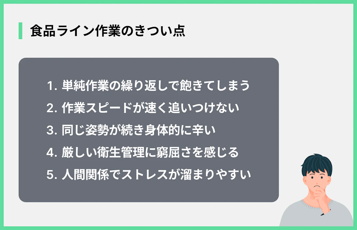 食品ライン作業のきつい点
