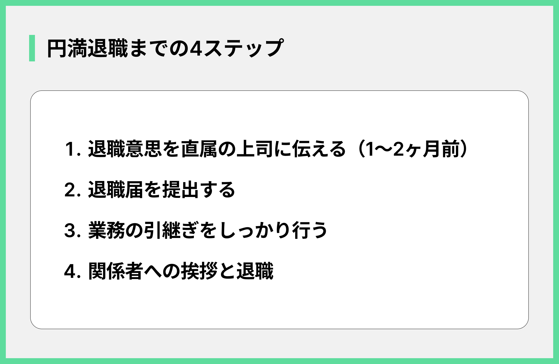 円満退職までの4ステップ