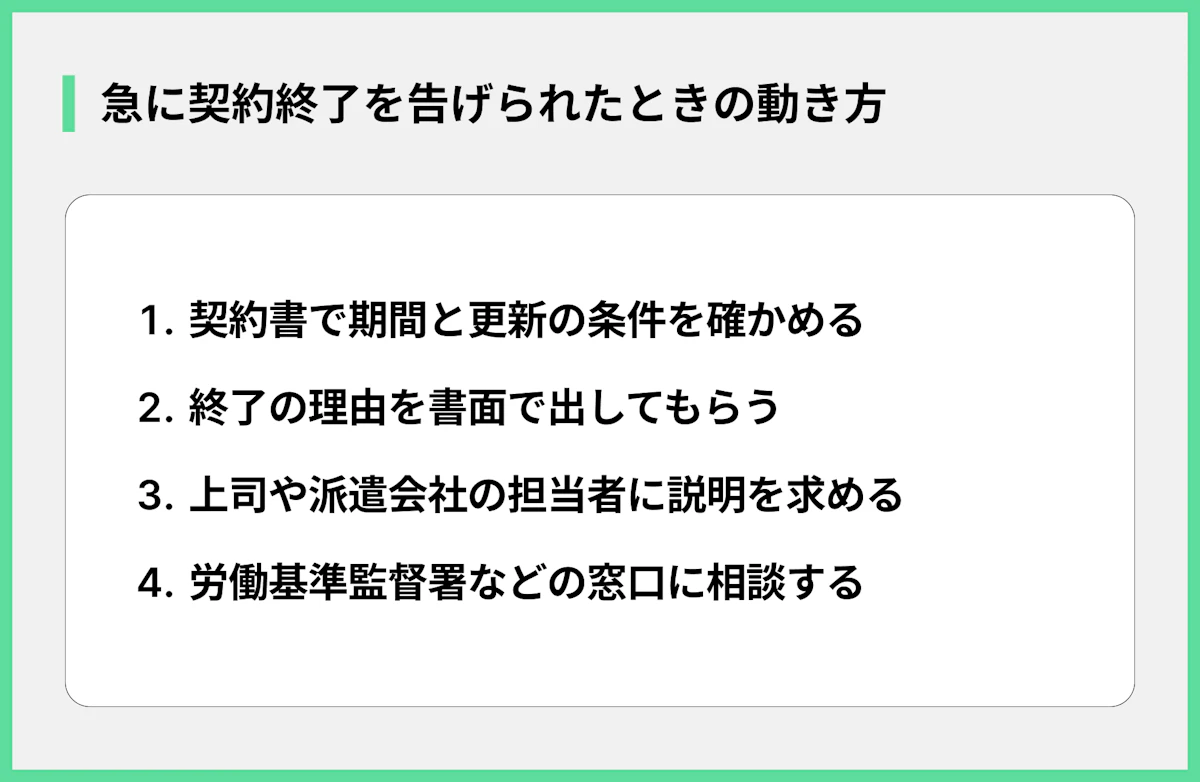 急に契約終了を告げられたときの動き方