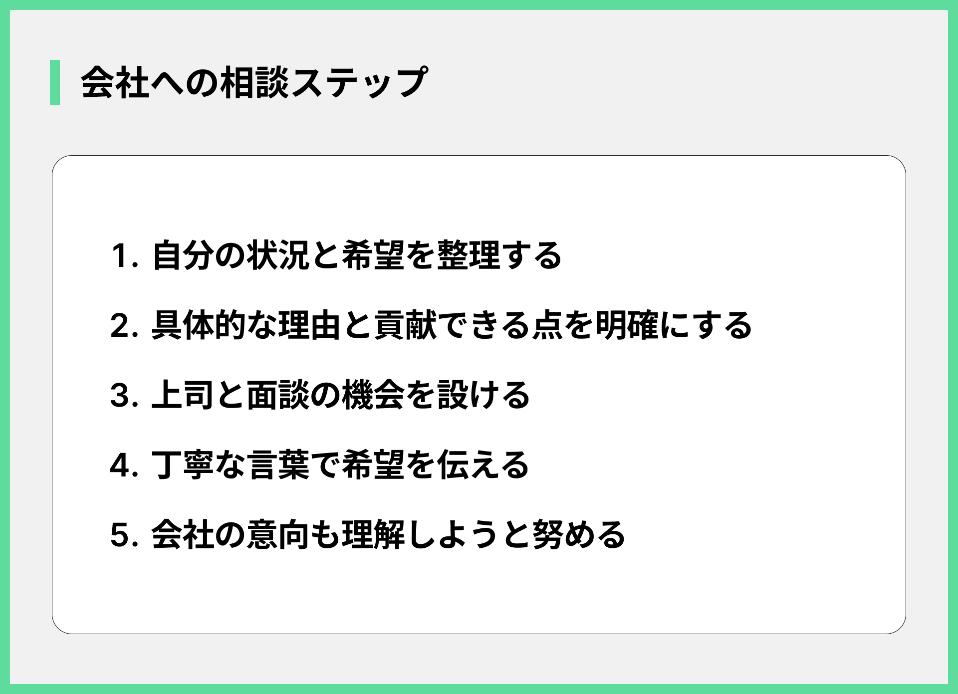 会社への相談ステップ