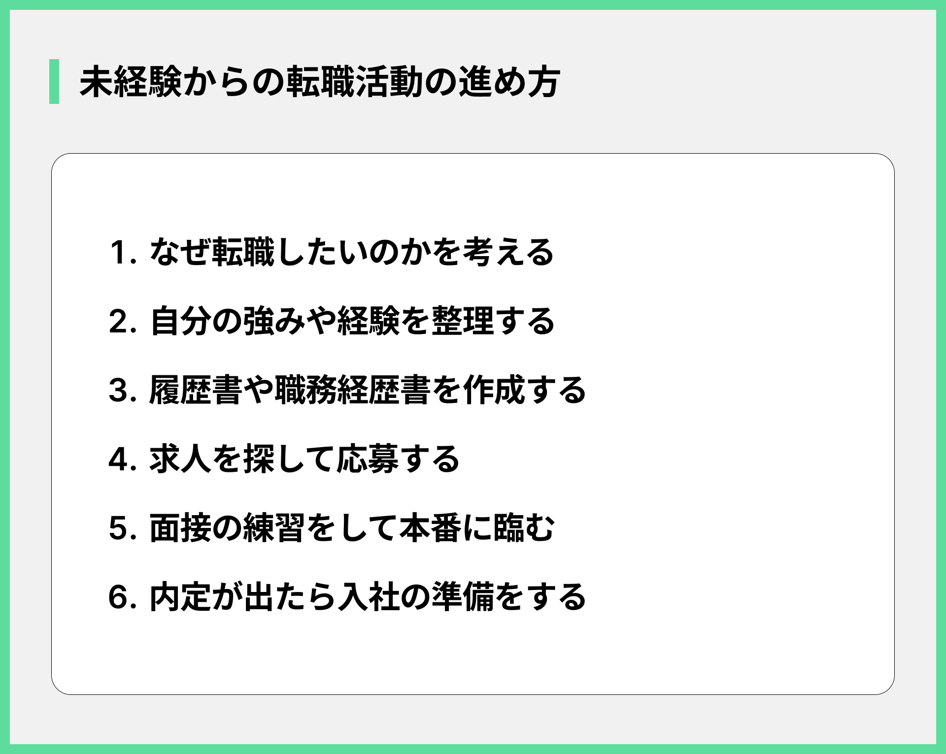 未経験からの転職活動の進め方