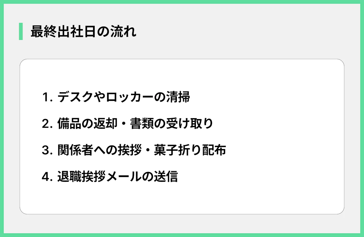 最終出社日の流れ
