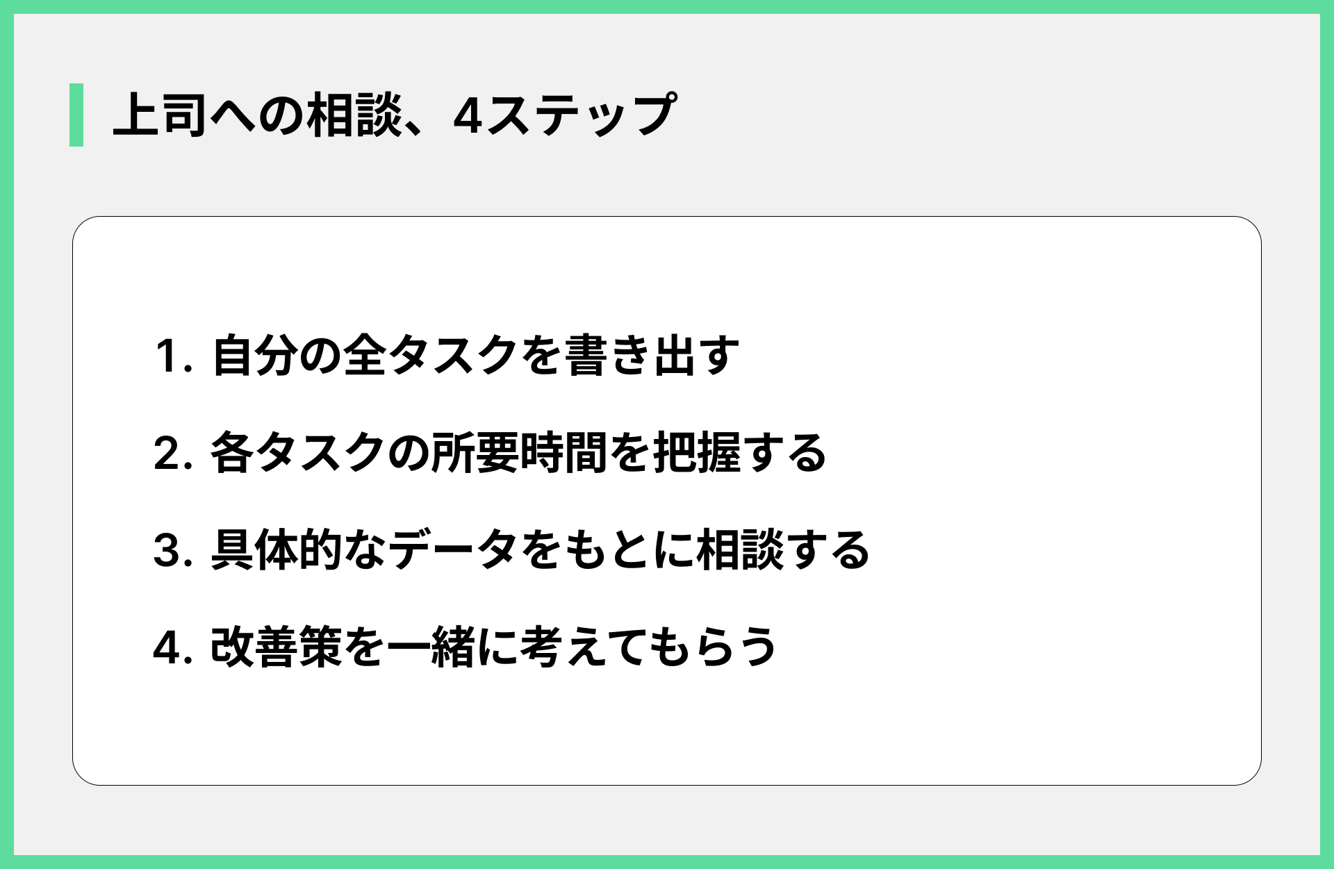 上司への相談、4ステップ