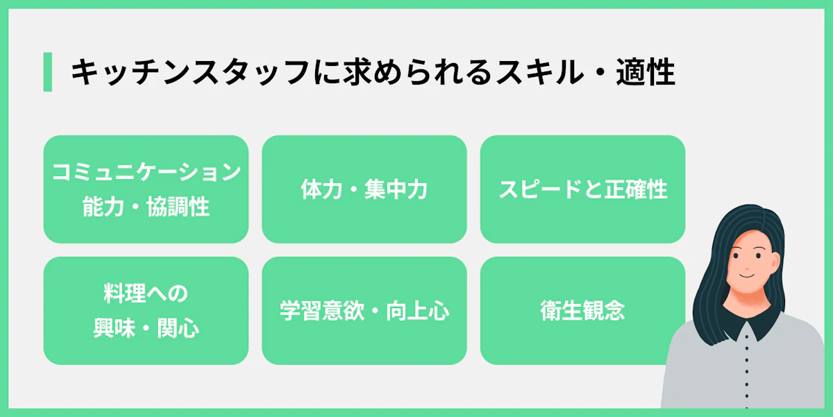 キッチンスタッフに求められるスキル・適性