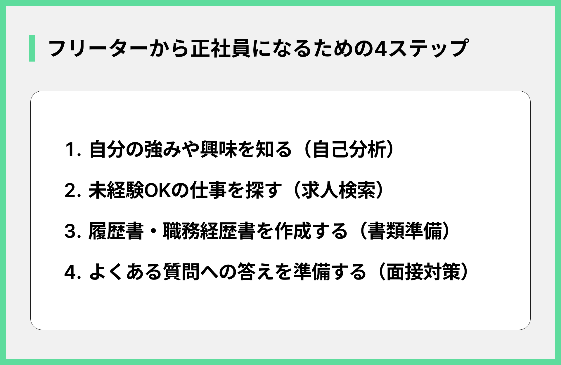 フリーターから正社員になるための4ステップ