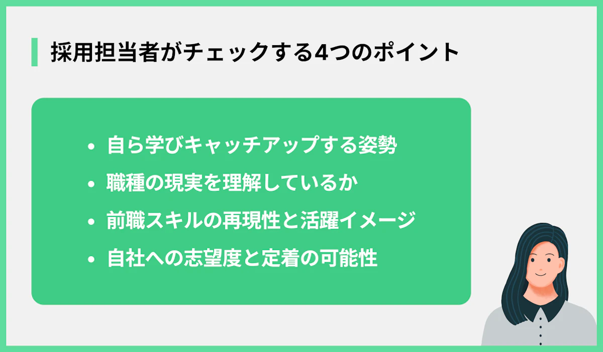 採用担当者がチェックする4つのポイント