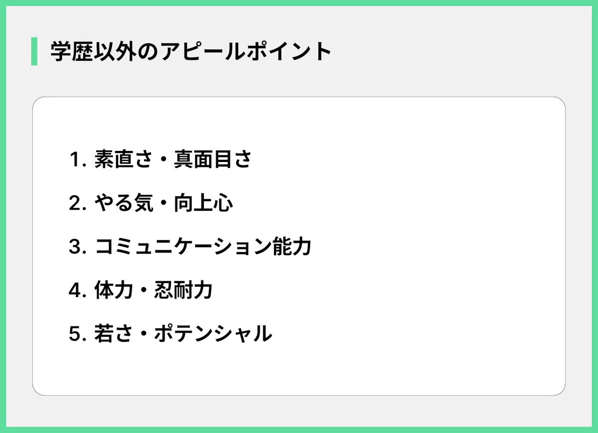 学歴以外のアピールポイント