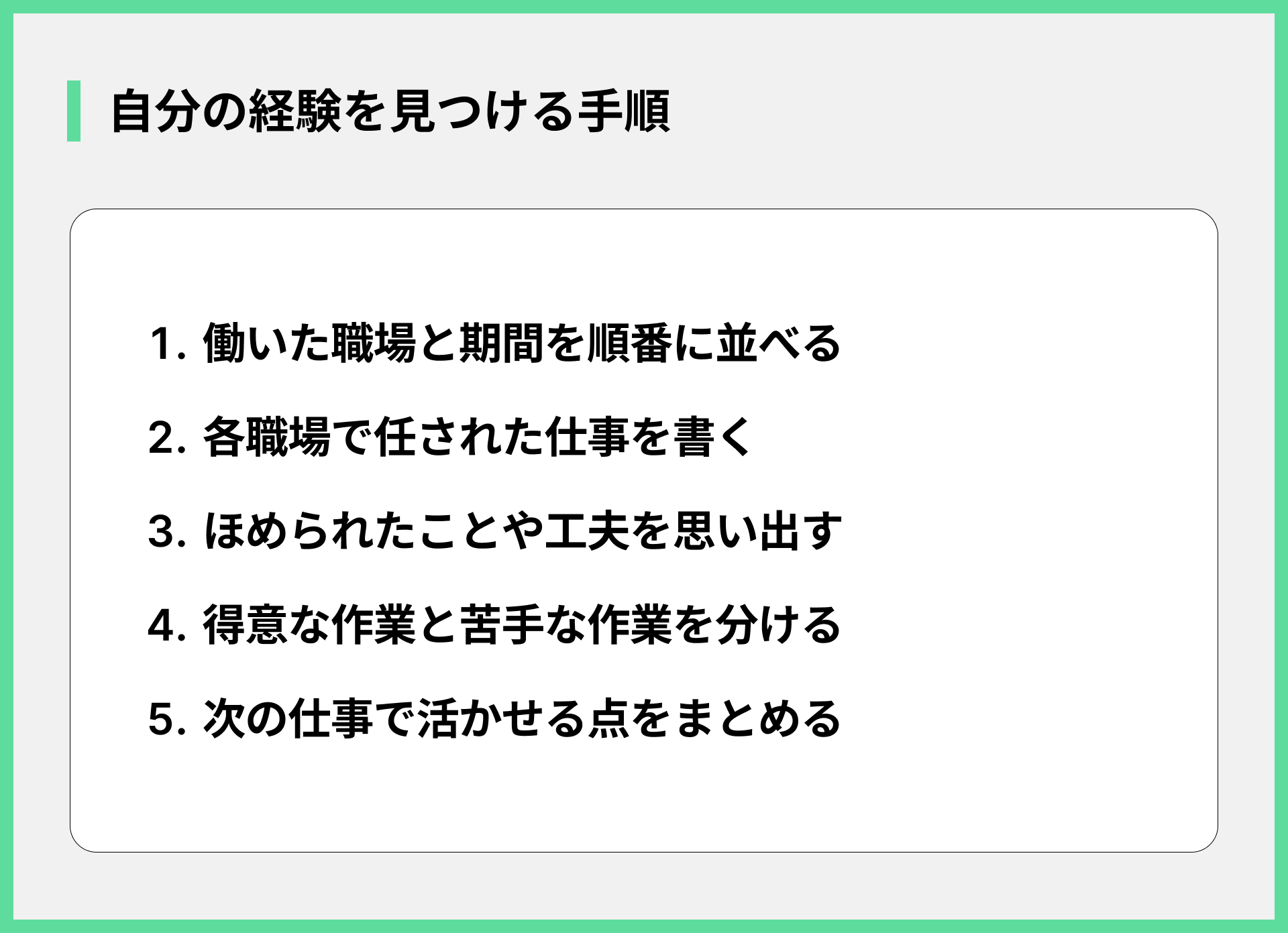 自分の経験を見つける手順