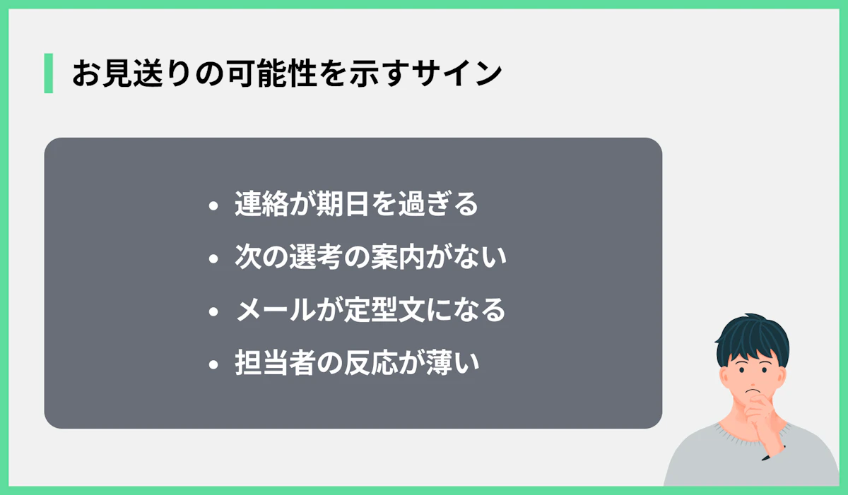 お見送りの可能性を示すサイン
