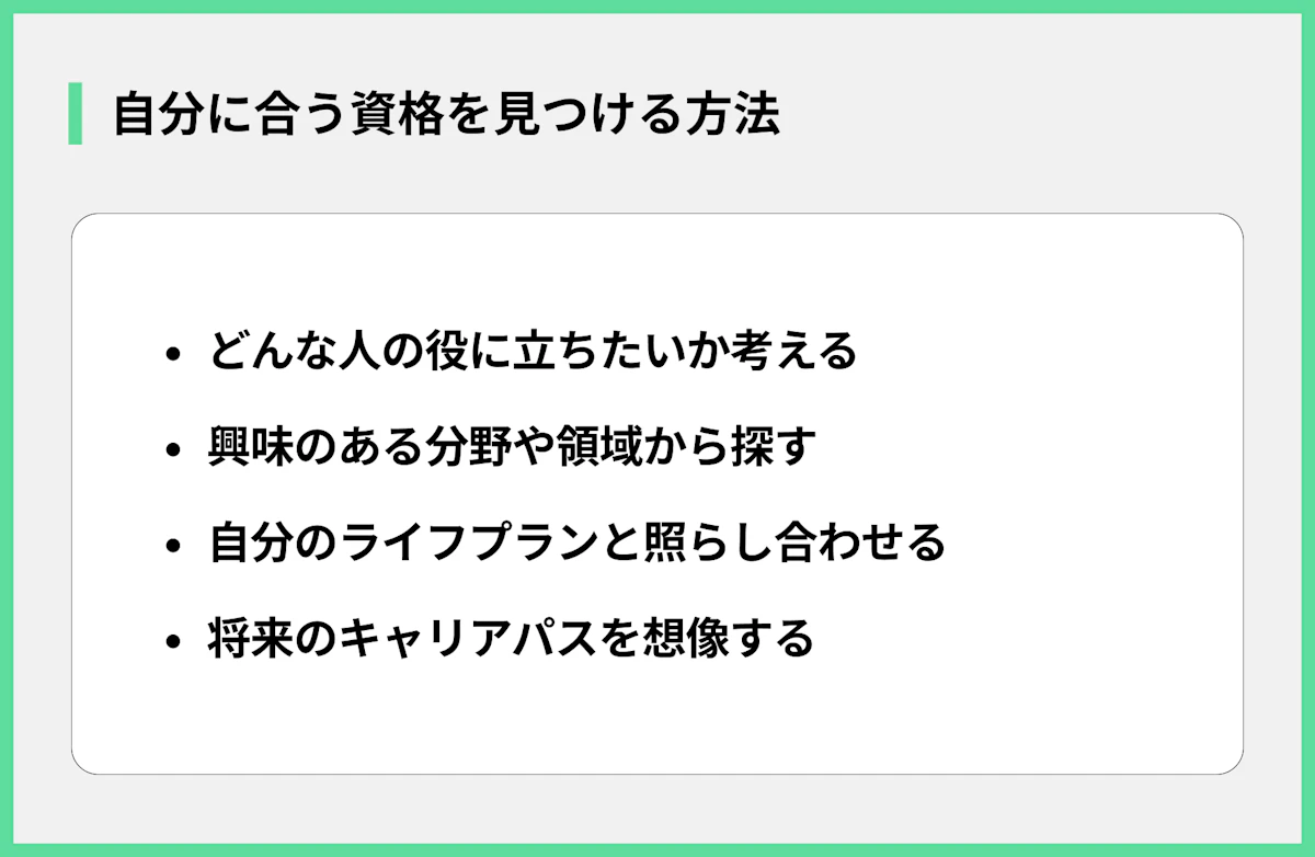 自分に合う資格を見つける方法