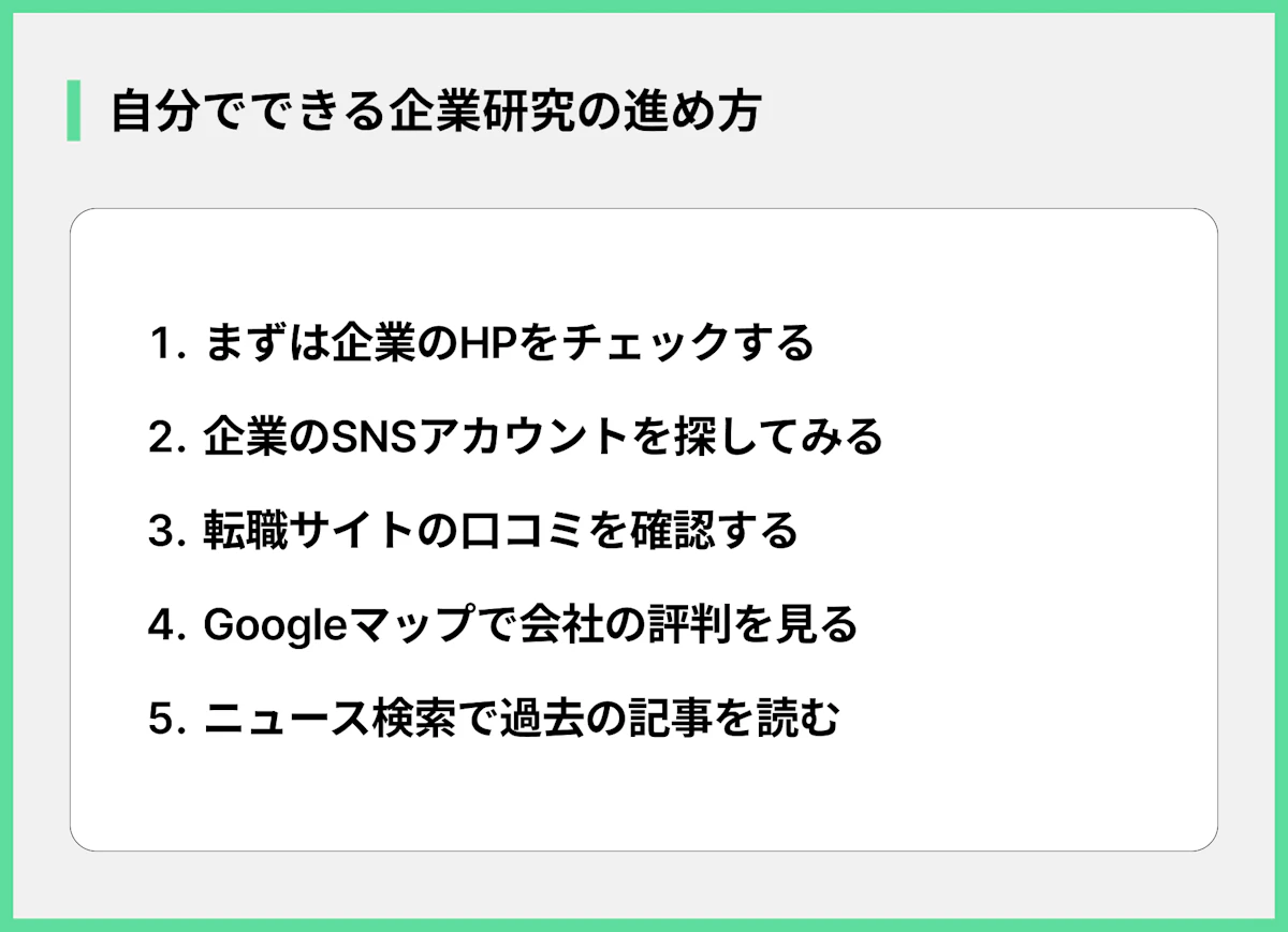 自分でできる企業研究の進め方