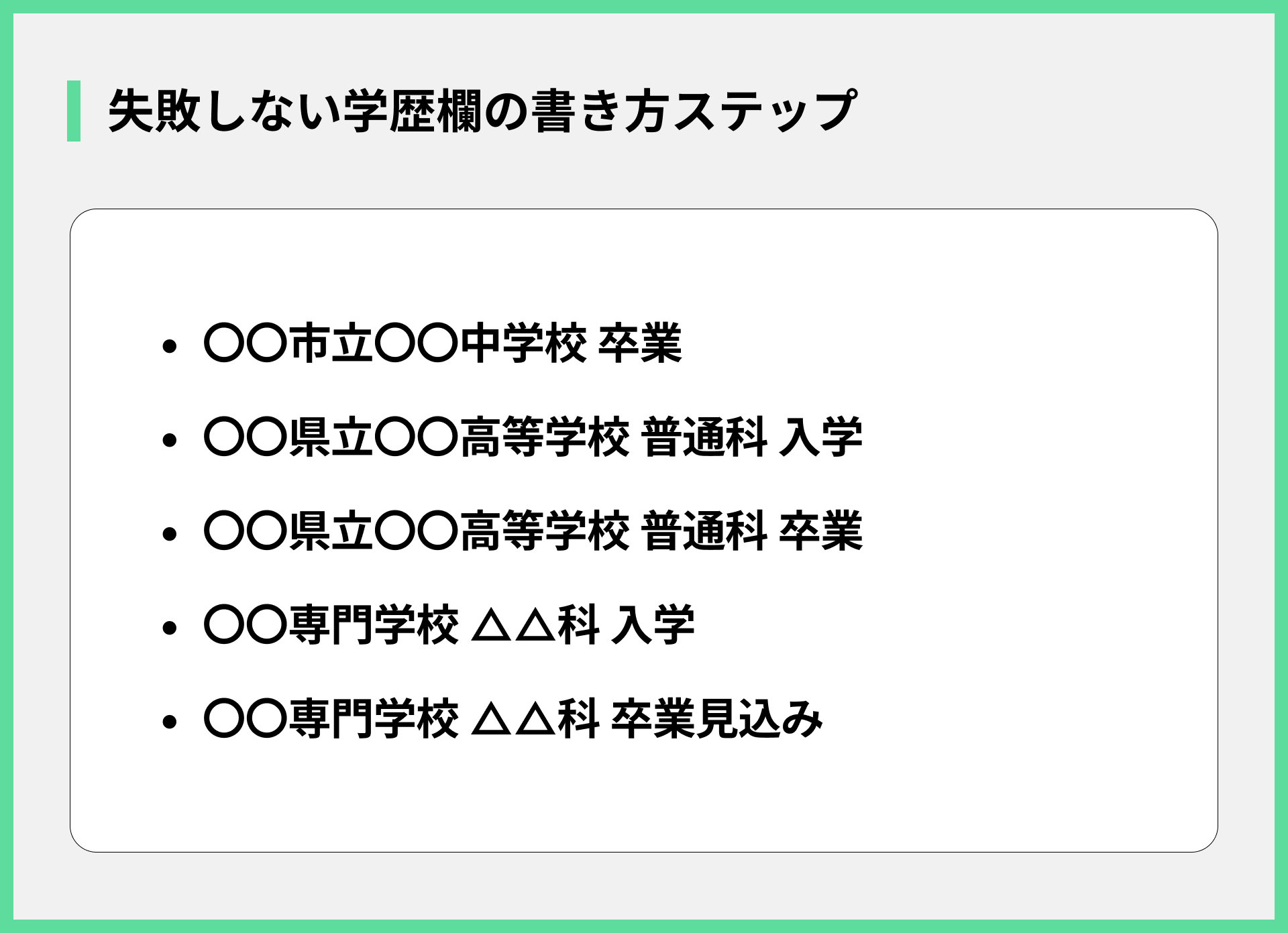 失敗しない学歴欄の書き方ステップ