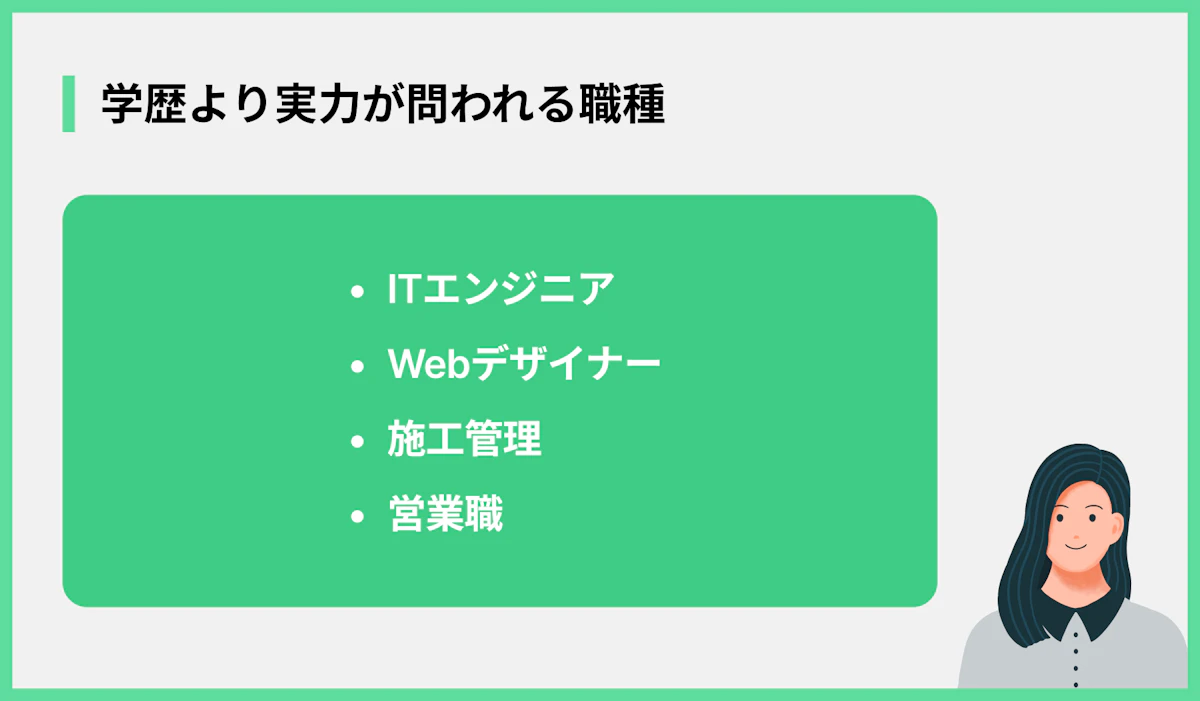 学歴より実力が問われる職種
