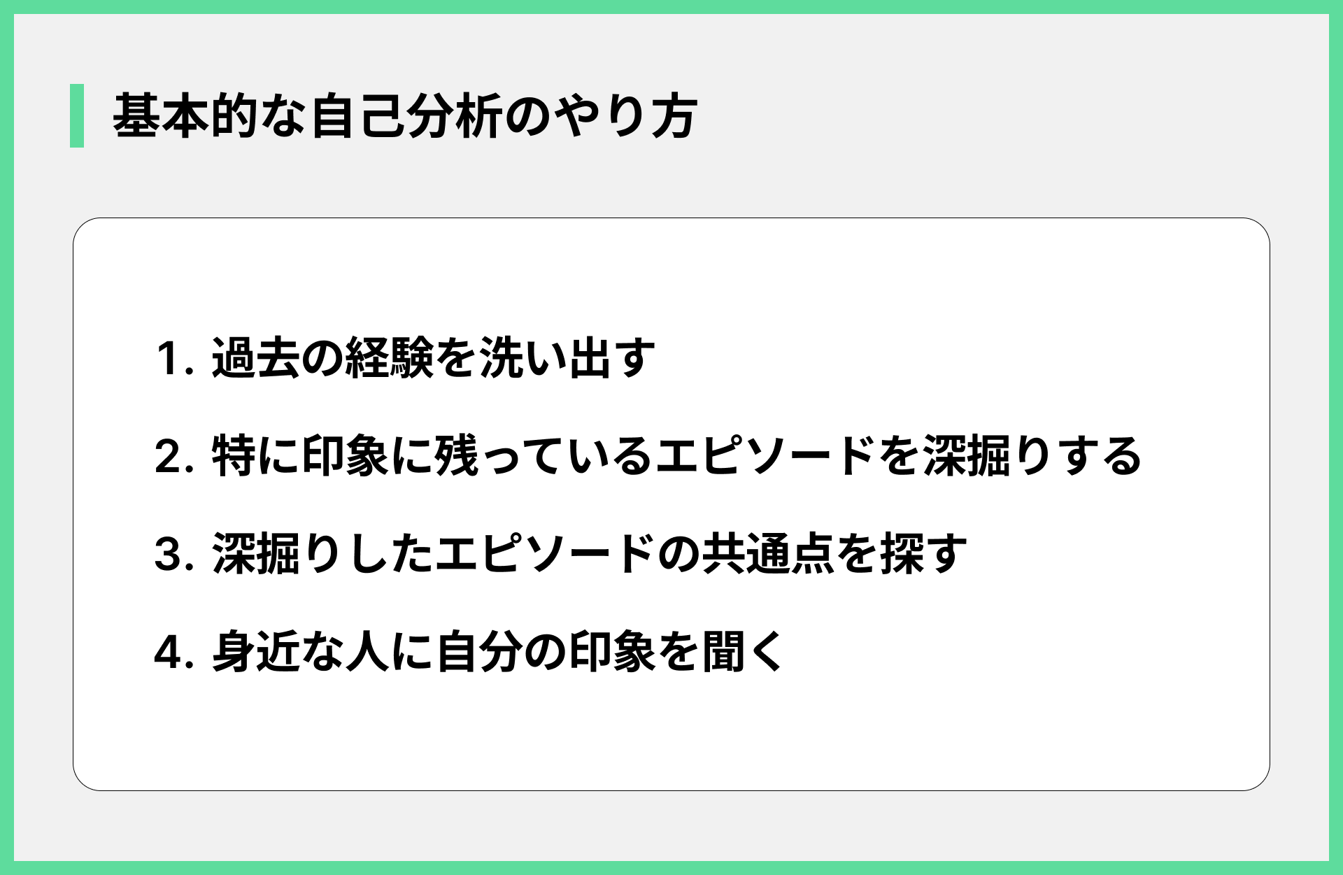 基本的な自己分析のやり方
