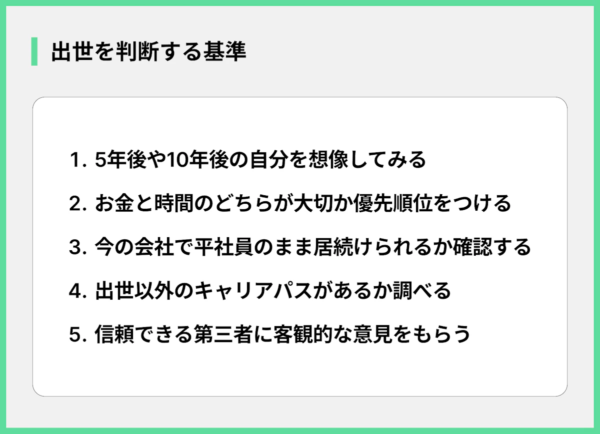 出世を判断する基準