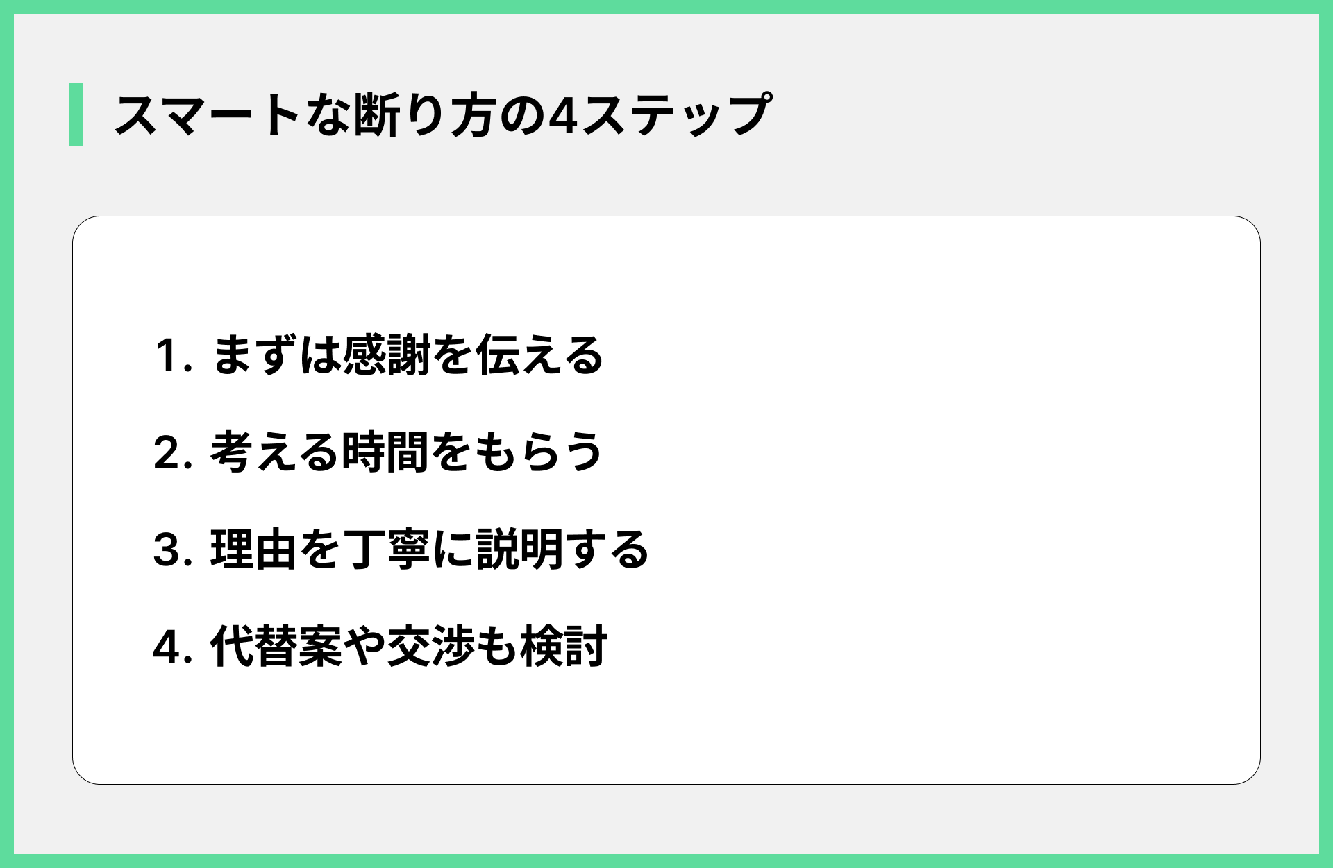 スマートな断り方の4ステップ