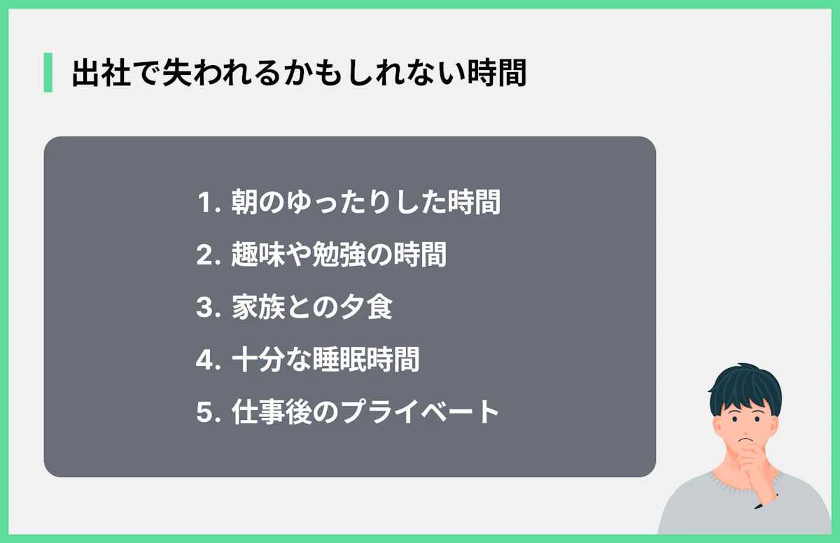 出社で失われるかもしれない時間