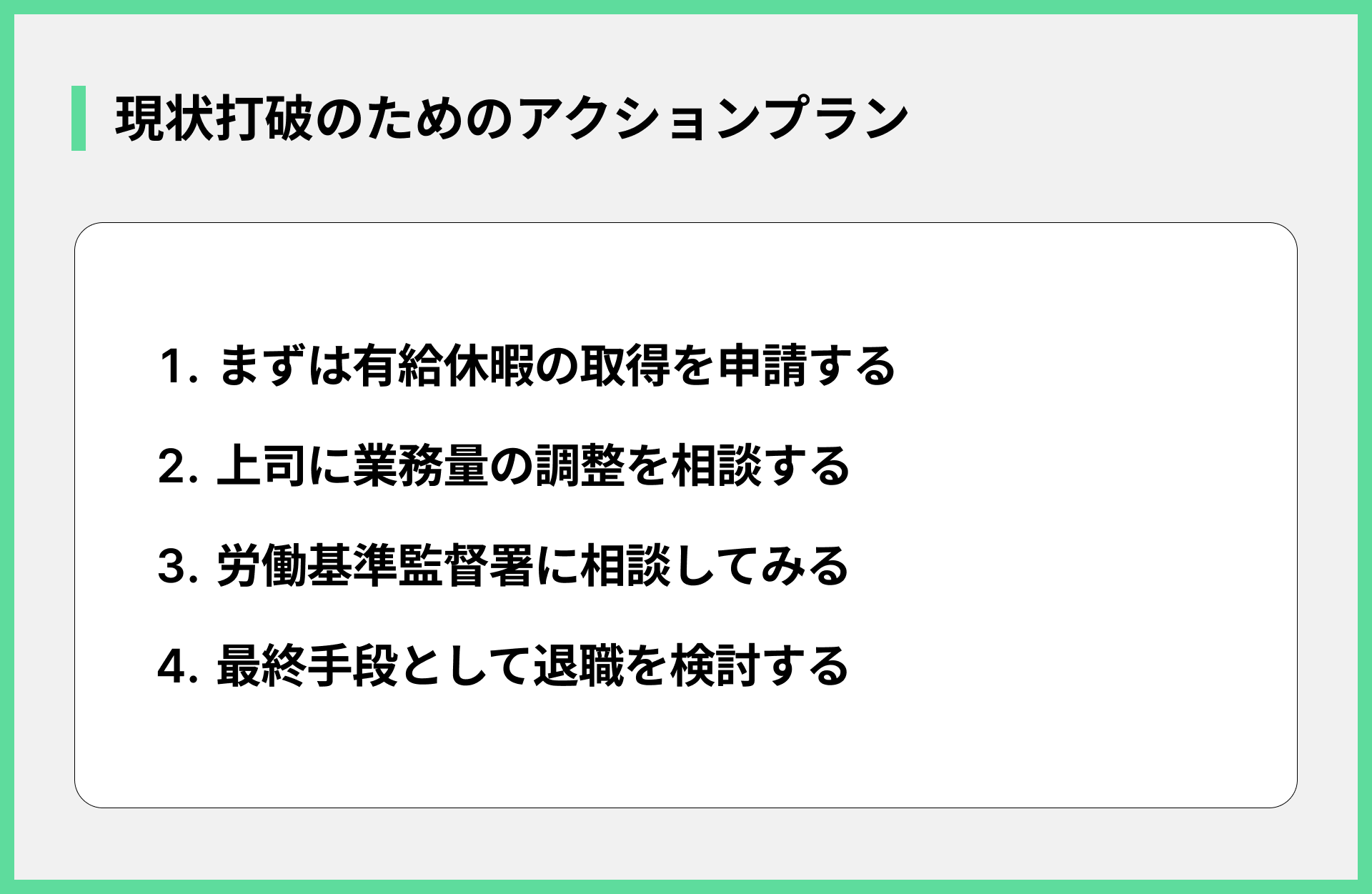 現状打破のためのアクションプラン
