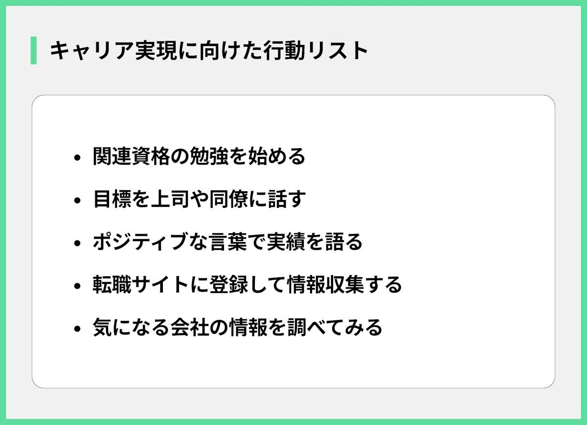 キャリア実現に向けた行動リスト