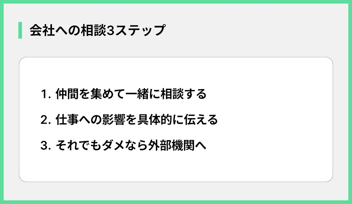 会社への相談3ステップ