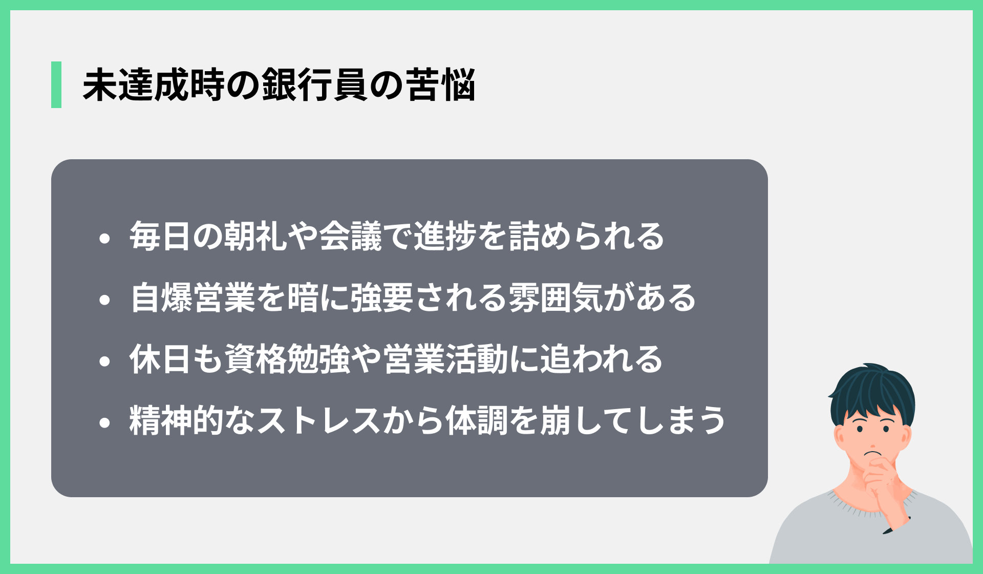 未達成時の銀行員の苦悩