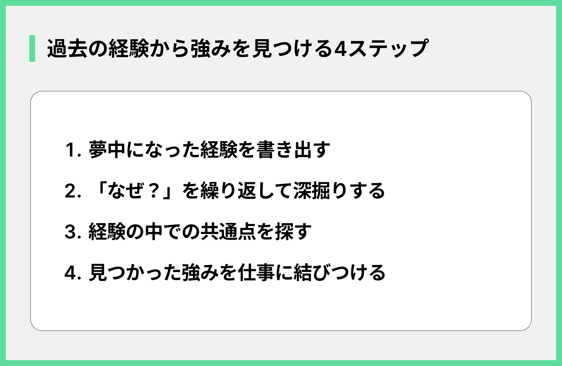 過去の経験から強みを見つける4ステップ