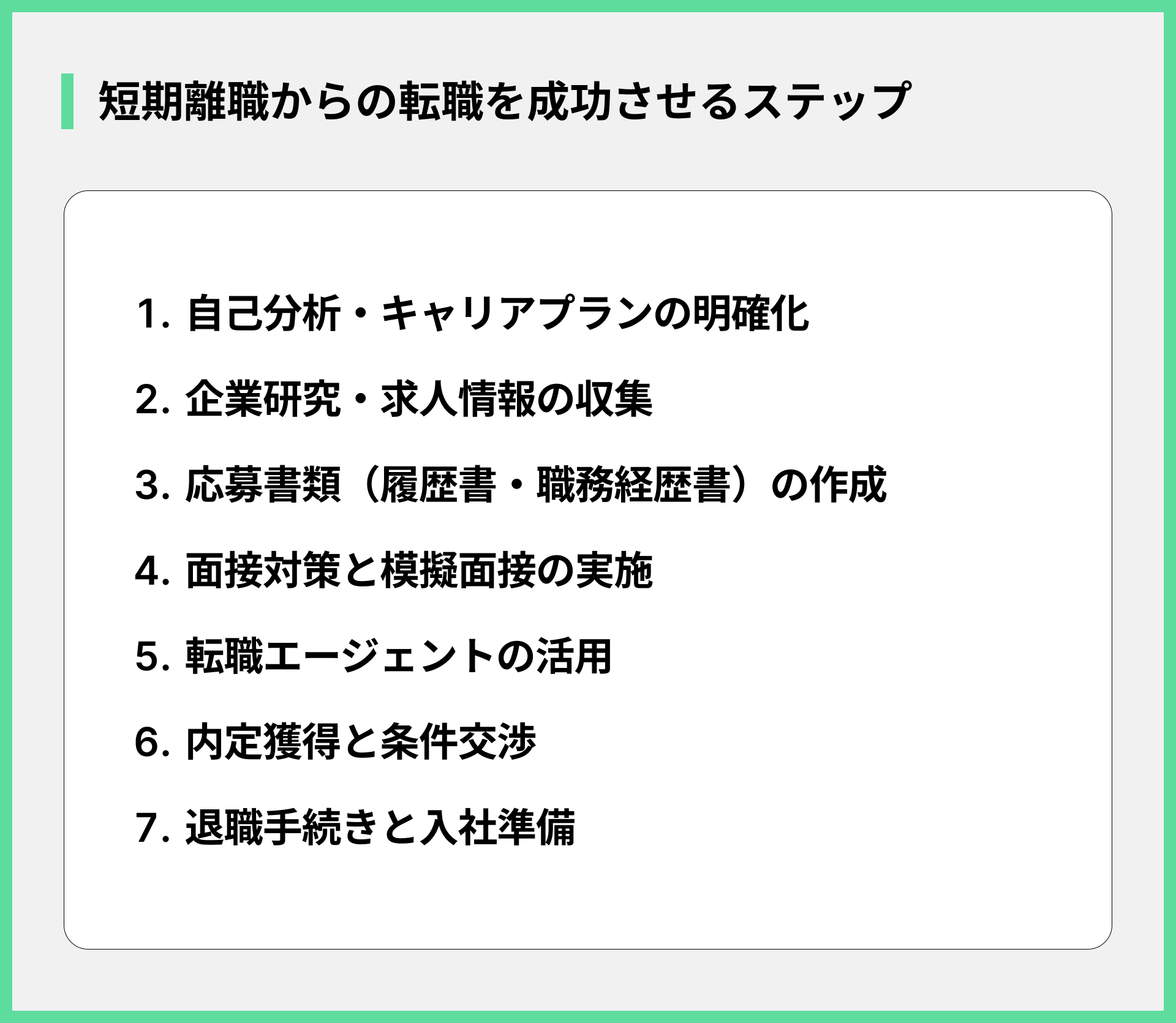 短期離職からの転職を成功させるステップ