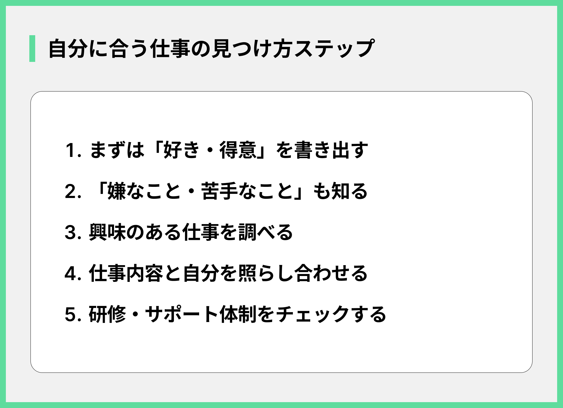 自分に合う仕事の見つけ方ステップ