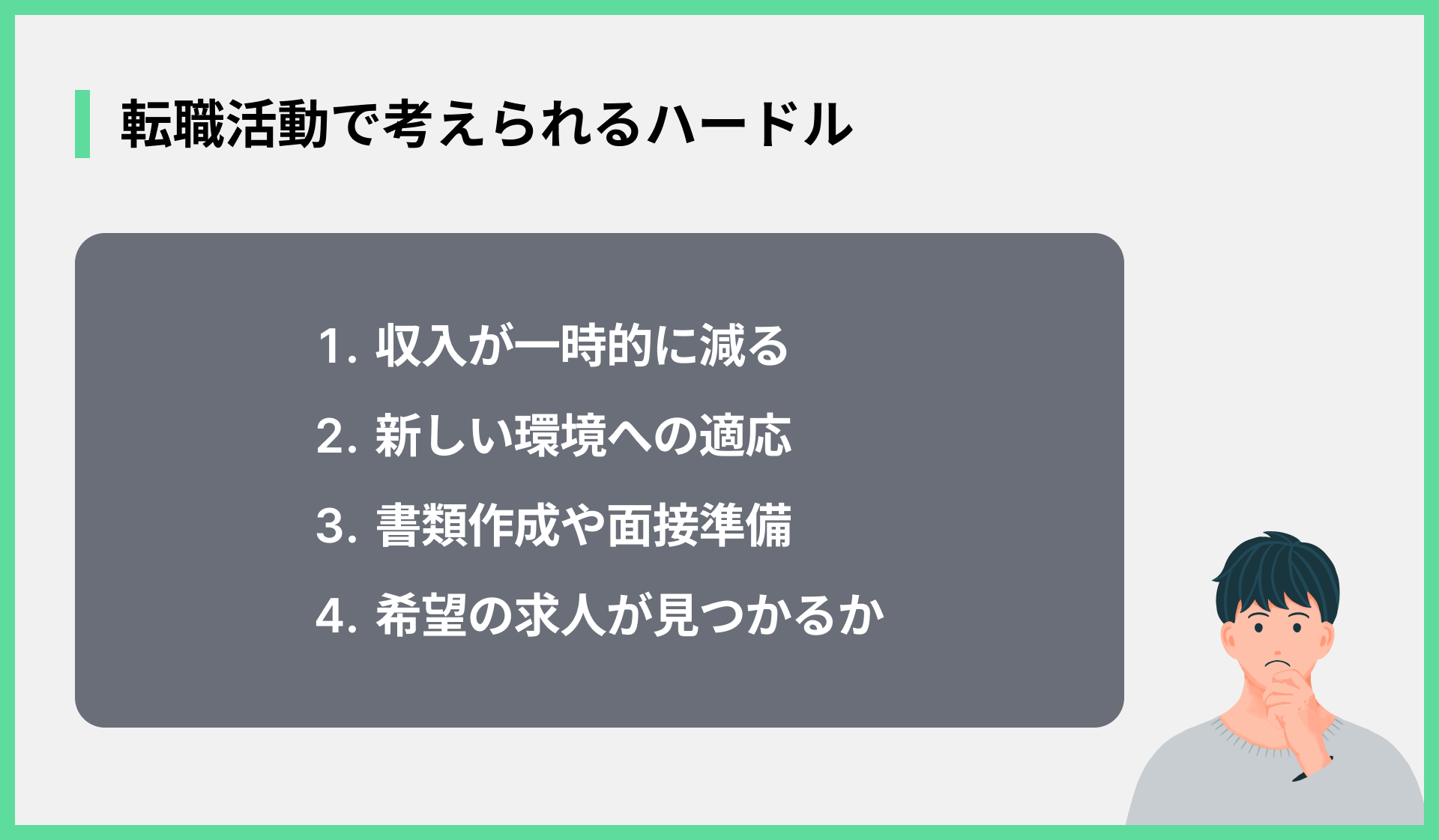 転職活動で考えられるハードル
