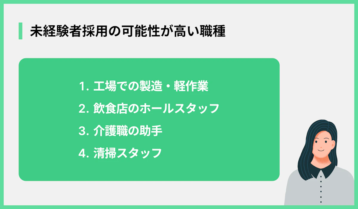 未経験者採用の可能性が高い職種