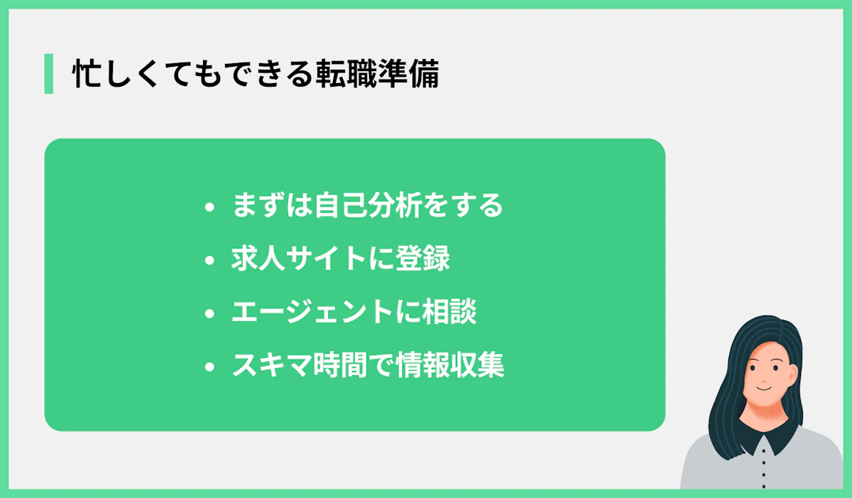 忙しくてもできる転職準備