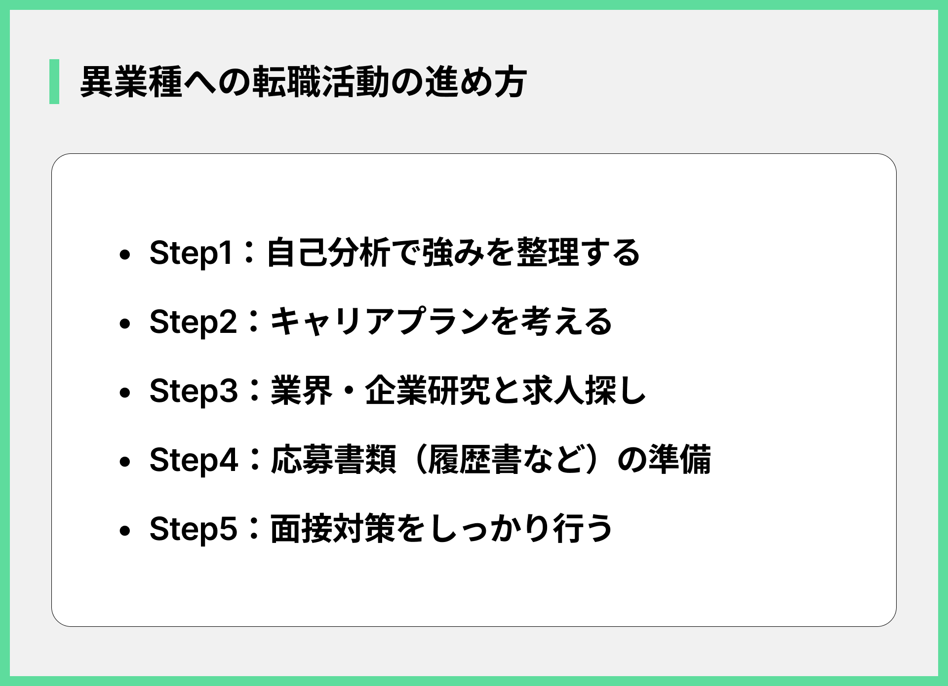 異業種への転職活動の進め方