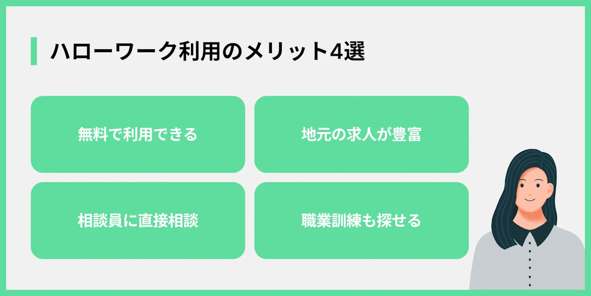 ハローワーク利用のメリット4選
